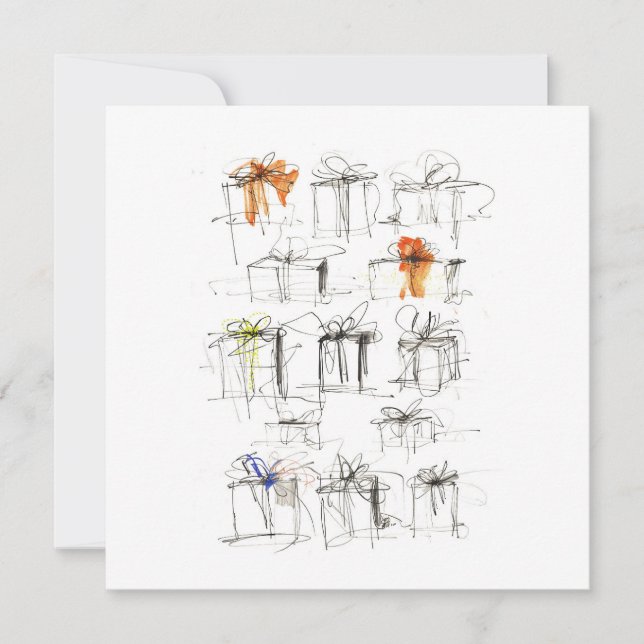 Convites Caixas de Presente Padrão Abstratas (Frente)