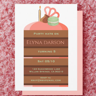 Convites Cake Birthday girl Invitation