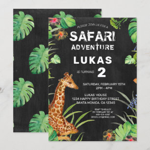 Convites Cal-board Callboard Safari Giraffe da Selva Cólvor
