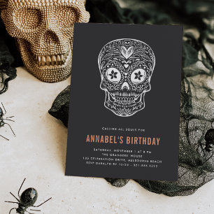 Convites Calavera Skull Dia de los Muertos Festa de anivers