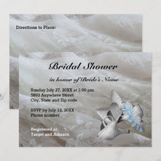 Convites Calçados, cinta de jardim e Chá de panela de renda