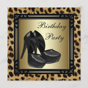 Convites Calçados de alto salto pretos Festa de aniversário