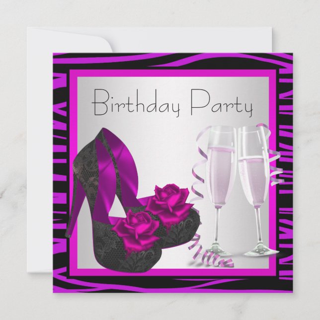 Convites Calçados de coquetéis Mulheres Festa de aniversári (Frente)