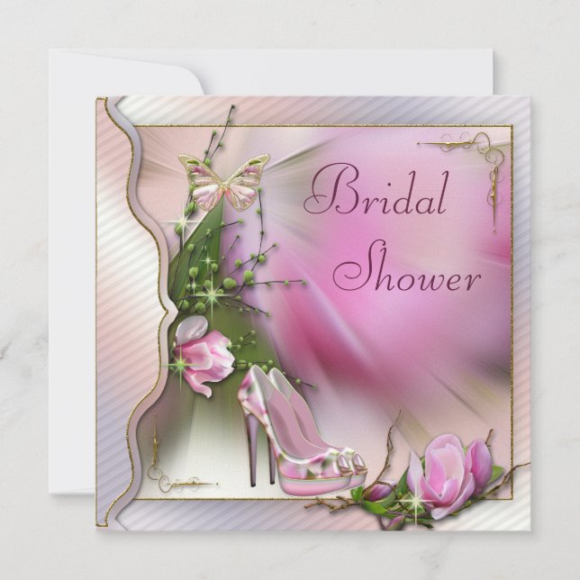 Convites Calçados de moda Chá de panela de borboleta (Frente)