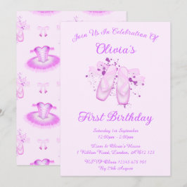 Convites Calçados de Ponta de Aniversário do Balé Rosa Eleg