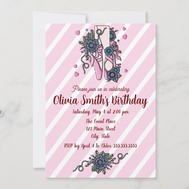 Convites Calçados do balé (Frente)