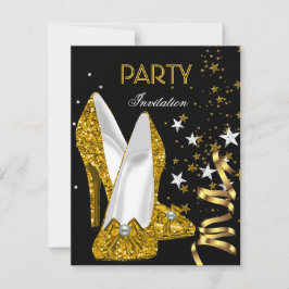 Convites Calçados Dourados Amarelos