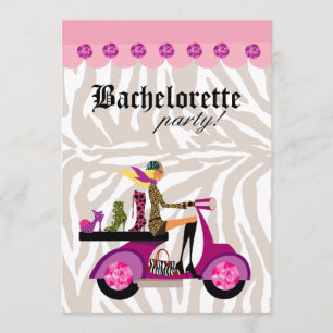 Convites Calçados Zebra Patinete Loura do Fashion Party