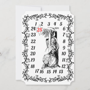 Convites Calendário Adjunto Contagem de Natal Natividade Je