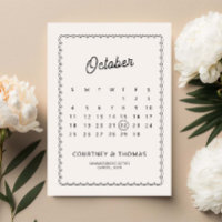 Calendário com bordas rendilhadas minimalistas Sal