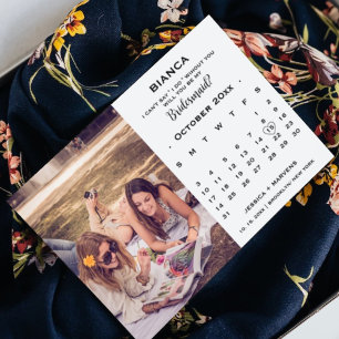 Convites Calendário de caligrafia elegante proposta de madr