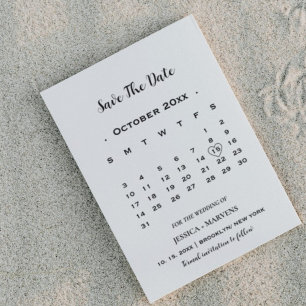 Convites Calendário de Caligrafia Moderna sem foto para sal