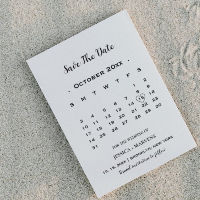 Convites Calendário de Caligrafia Moderna sem foto para sal (Criador carregado)