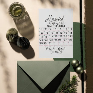 Convites Calendário de Casamento Personalizado Data