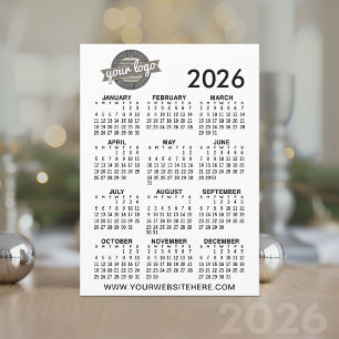 Convites Calendário de exibição do ano de cheio com o logot