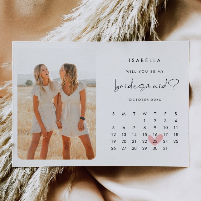 Convites Calendário de Fotografias de Proposta de Bridesmai (Criador carregado)