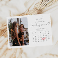 Calendário de Fotografias de Proposta de Madrinha 