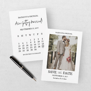 Convites Calendário de Fotos Moderno Salve a Data