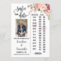 Calendário de fotos salvar a data Casamento floral