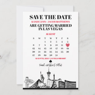 Convites Calendário de Las Vegas Salve a Data