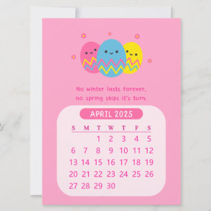 Convites Calendário de Páscoa Motivacional Mensal de Abril
