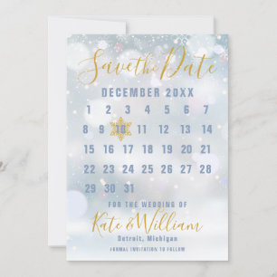 Convites Calendário de Primeiros Flocos de Neve Casamento S