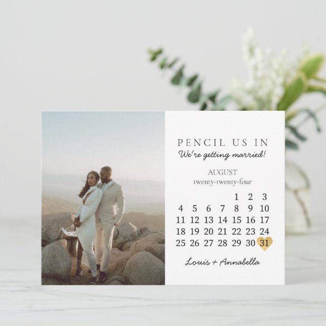 Convites Calendário de Salve a Data do Mês de Agosto de 202 (Em pé/Frente)