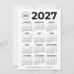 Convites Calendário de Visão do Ano Completo de 2027 Logoti