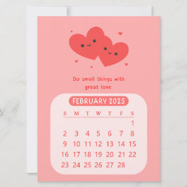 Convites Calendário Mensal de Coração Motivacional de Fever