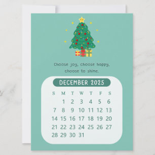 Convites Calendário Mensal de Motivação Kawaii de Dezembro