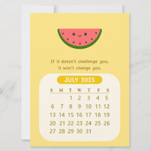 Convites Calendário Mensal de Motivação Kawaii de Julho de