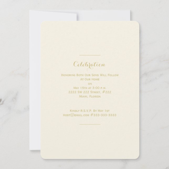 Convites Calice de comunhão e de confirmação (Verso)