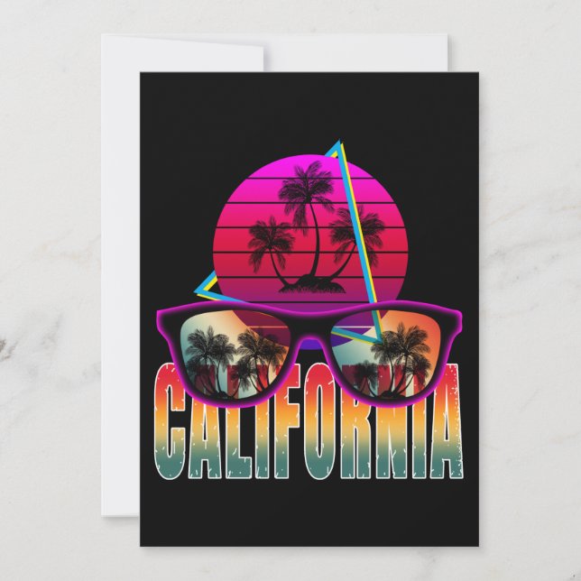 Convites califórnia 80s retrô  (Frente)