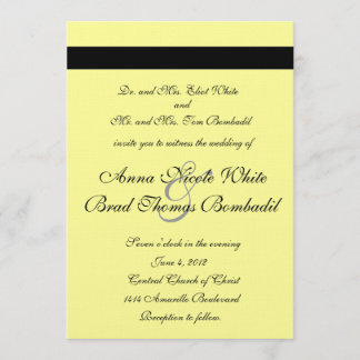 Convites Caligrafia amarelo pálido Lotus que Wedding o