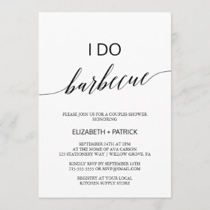 Convites Caligrafia Branca e Negra Elegante Eu faço churra