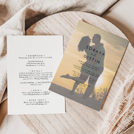 Convites Caligrafia Casamento de Fotografias Formais Frente