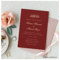 Caligrafia Casamento Muçulmano Vermelho Islâmico