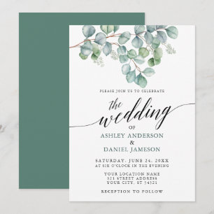 Convites Caligrafia Caseira Eucalyptus Greenery