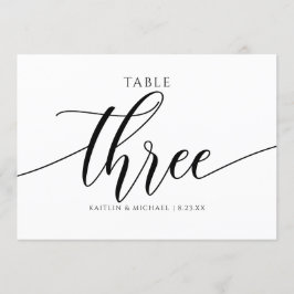 Convites Caligrafia com Números de Tabela de Casamento Mode