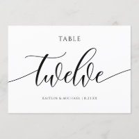 Caligrafia com Números de Tabela de Casamento Mode