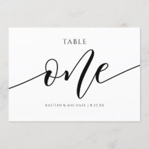 Caligrafia com Números de Tabela de Casamento Mode