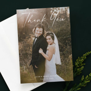 Convites Caligrafia de Carta de Agradecimento de Casamento 