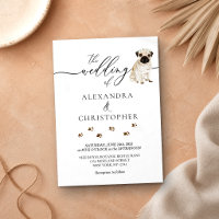 Caligrafia de casamento de cachorrinho Pug