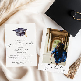Convites Caligrafia de Graduação Minimalista Moderna