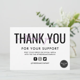 Convites Caligrafia de lavanda Agradeço a inserção de m