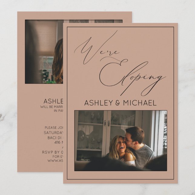 Convites Caligrafia de luxo... estamos a aumentar a recepçã (Frente/Verso)