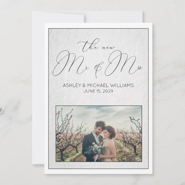 Convites CALIGRAFIA DE LUXO | Recepção do Novo Sr. e Sra. (Frente)