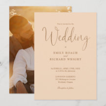 Caligrafia de Roteiro Foto Casamento Suave Pêssego