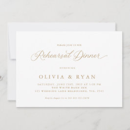 Convites Caligrafia de Script Moderno Elegante Dourada