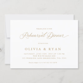 Convites Caligrafia de Script Moderno Elegante Dourada